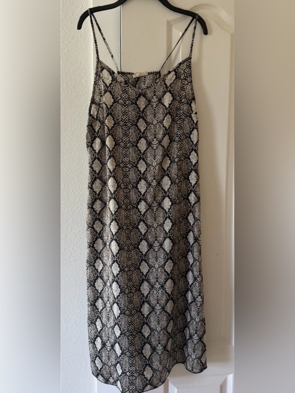 See You Monday Snake Print Slip Midi Dress Spaghetti Strap Size S